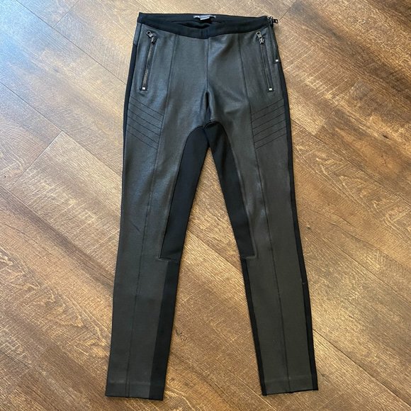 Armani Exchange Paneled Moto Leggings - Size 26 - Picture 2 of 6